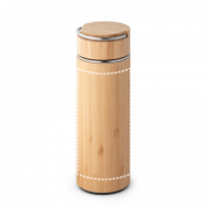 Garrafa Térmica Revestida em Bambu Personalizada 440 ML