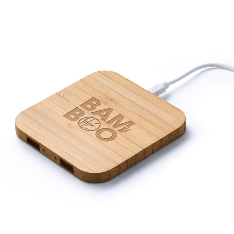 Carregador Wireless em Bambu Personalização e Hub Integrado
