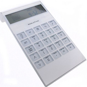 Calculadora de Mesa com calendário, relógio e alarme