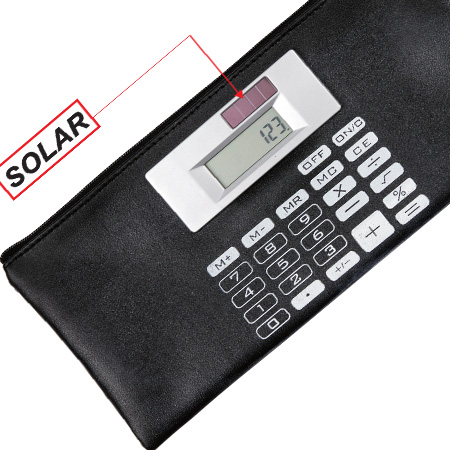 Carteira em Couro com Calculadora Solar para Brinde