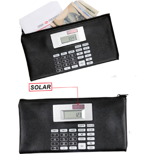 Carteira em Couro com Calculadora Solar para Brinde