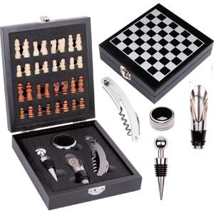 Kit Vinho Quatro peças com Jogo de Xadrez 