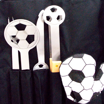Kit Churrasco com Avental Modelo Futebol