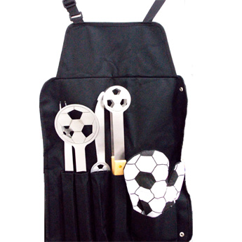Kit Churrasco com Avental Modelo Futebol